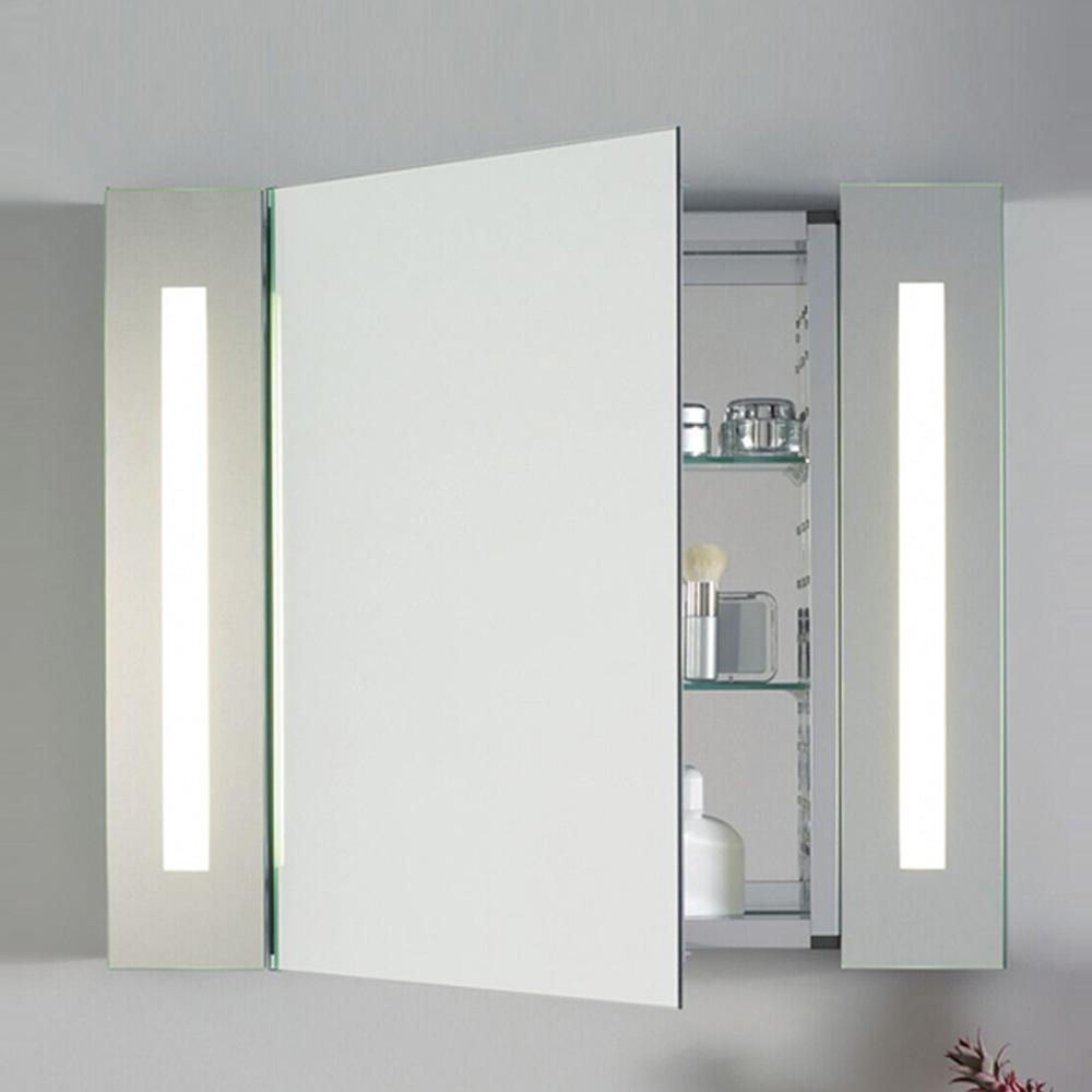 Liteharbor Bathroom Wall Illuminated Mirror with Cabinet - Liteharbor ...