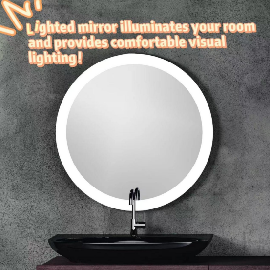 Lighted mirror illuminates your room and provides comfortable visual lighting